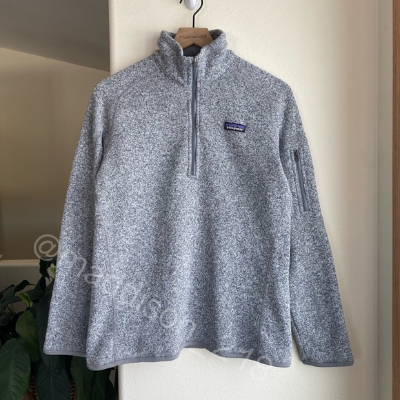 Patagonia Better Sweater 1/4-Zip Fleece Large Birch White Slim Fit Grey L - Picture 9 of 12